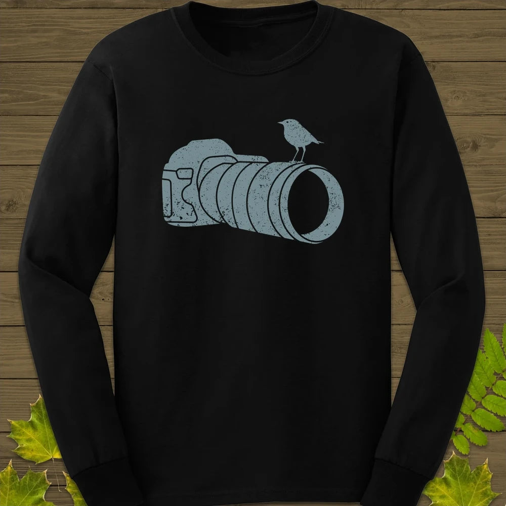 Retro Bird Photography Long Sleeve Black