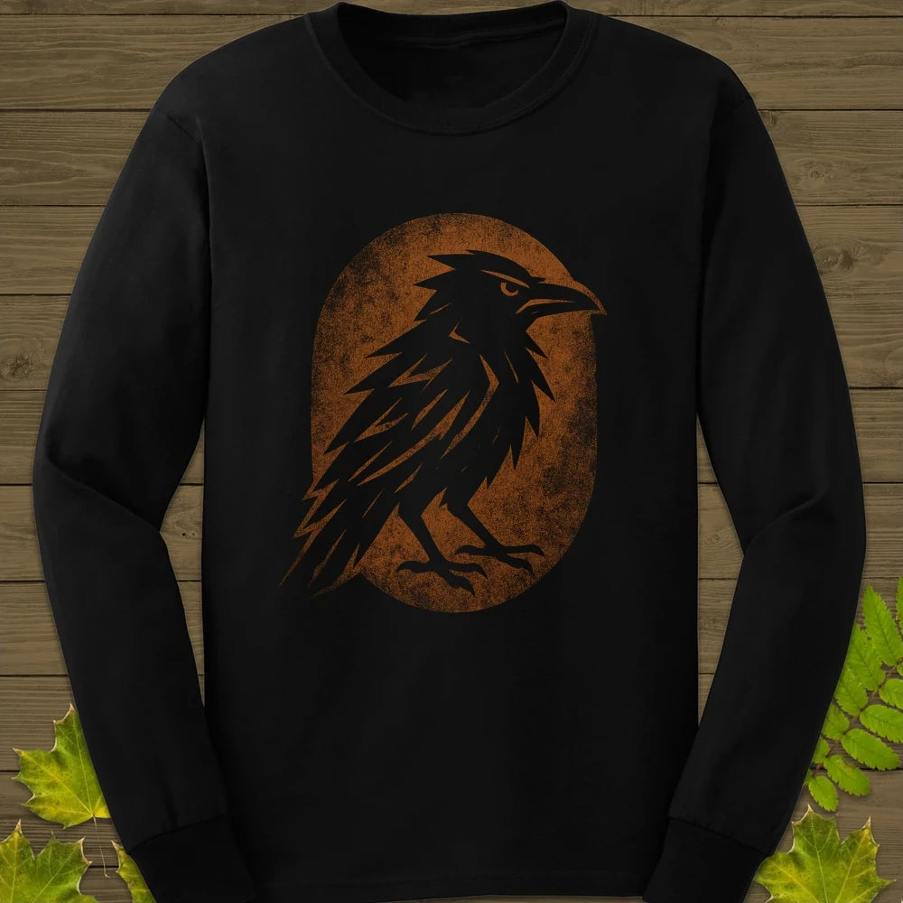Raven Silhouette Long Sleeve Black
