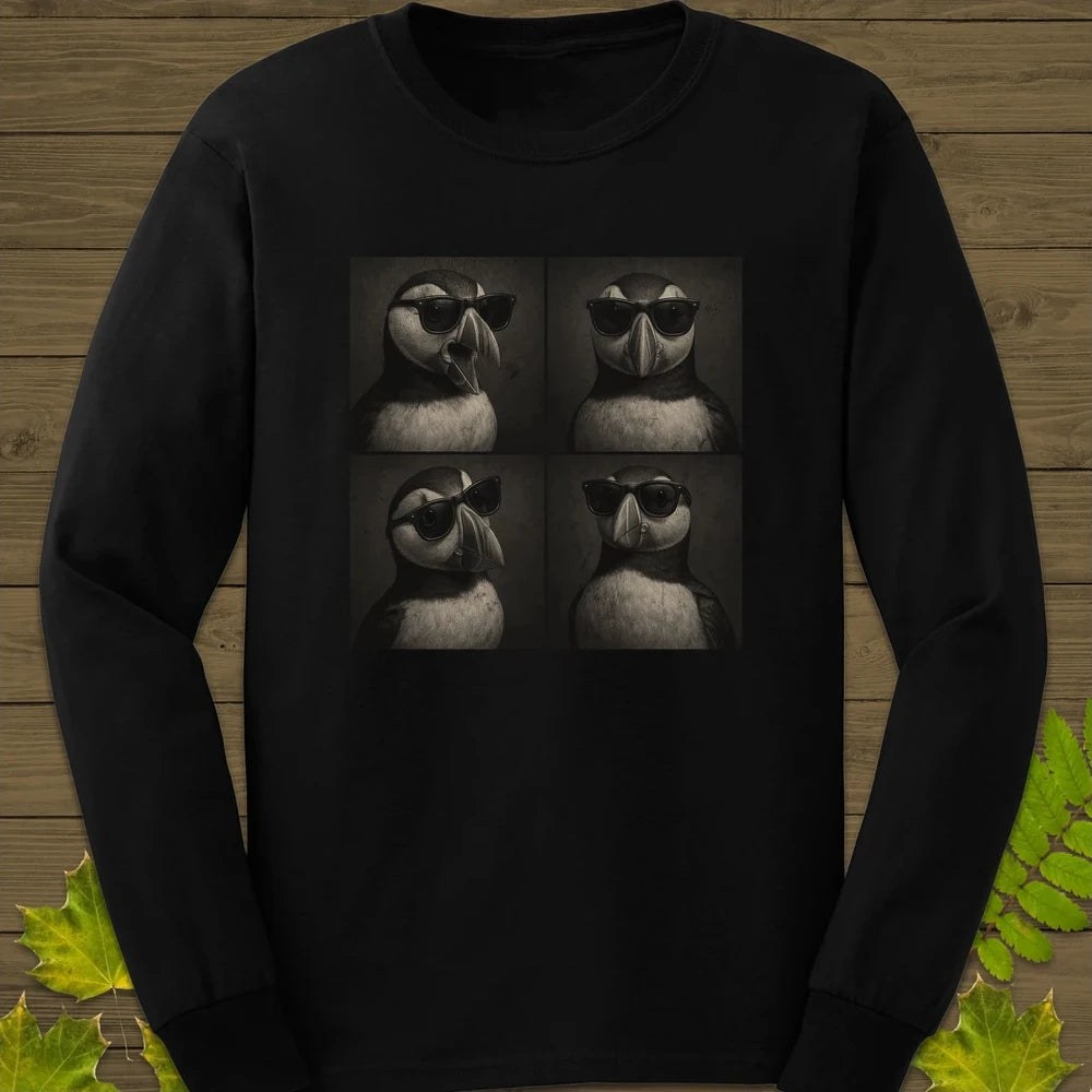 Photo Booth Puffin Long Sleeve Black