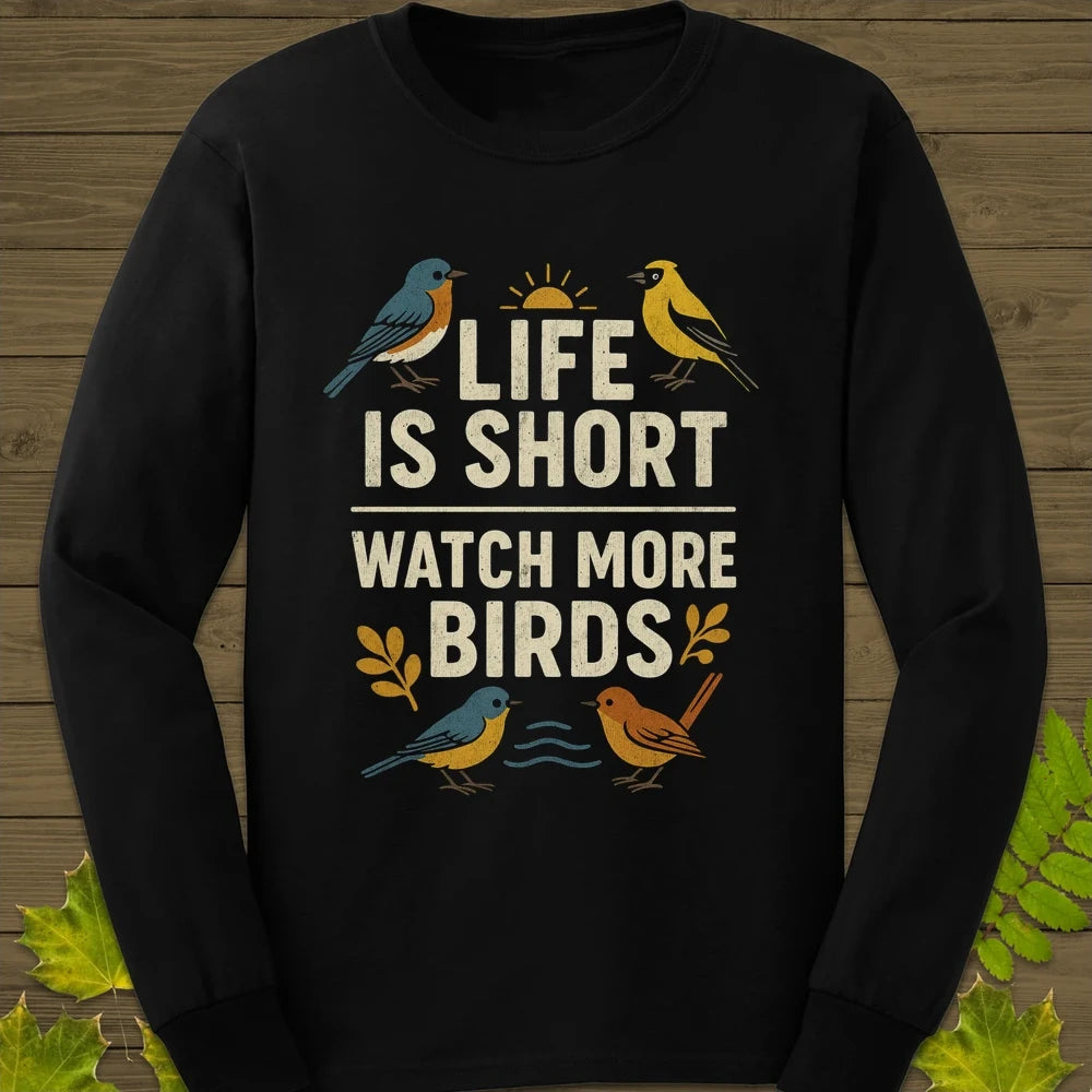 Watch More Birds Long Sleeve Black