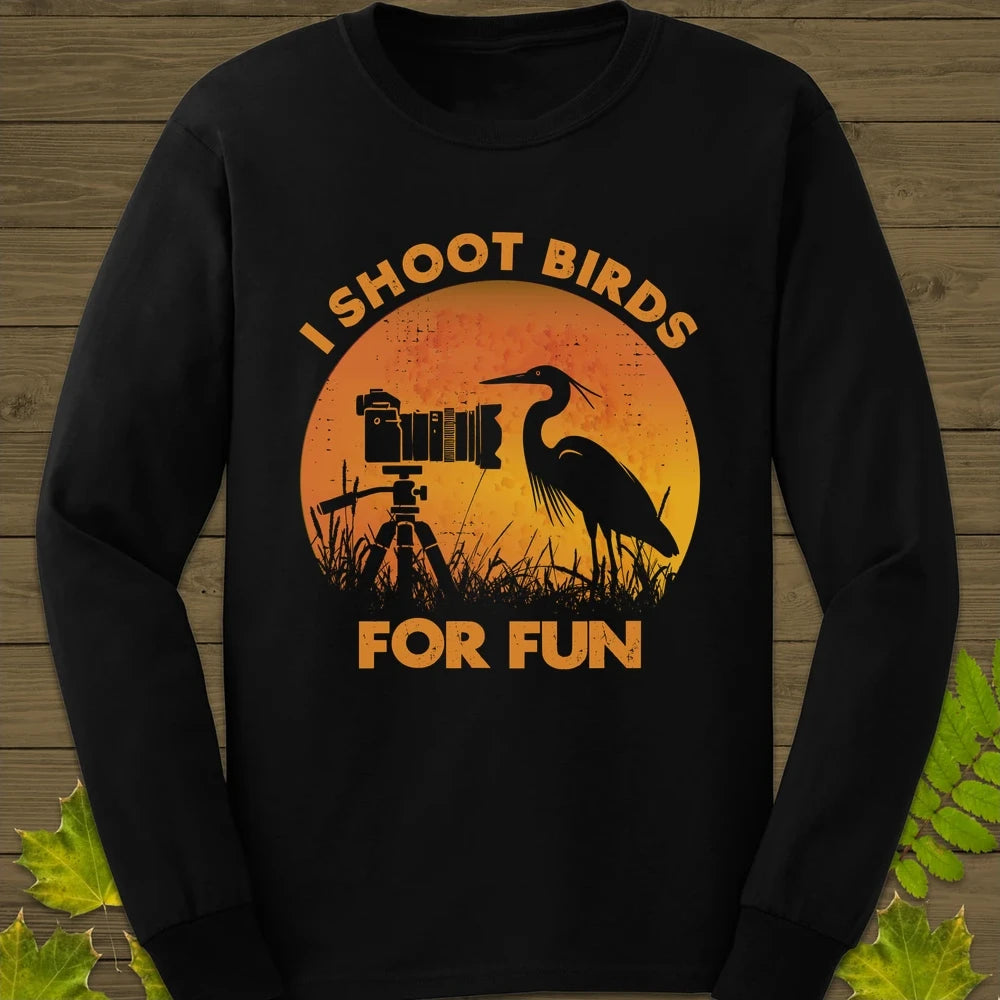 I Shoot Birds Long Sleeve Black
