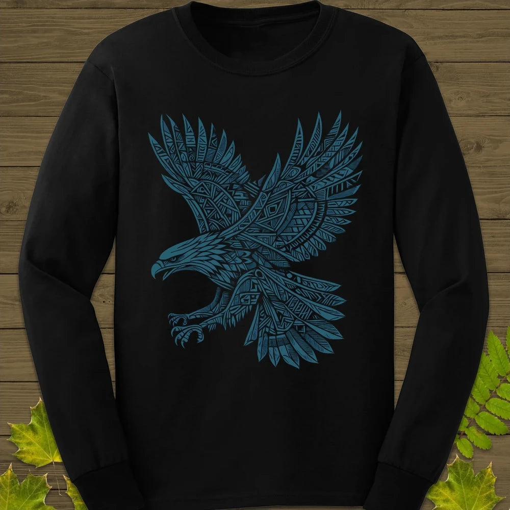 Artistic Wings Eagle Long Sleeve Black