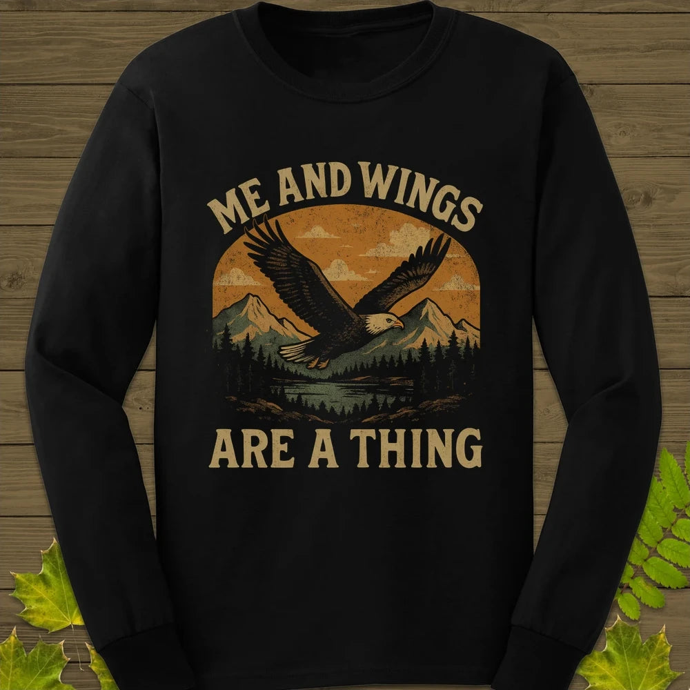 Me and Wings Long Sleeve Black