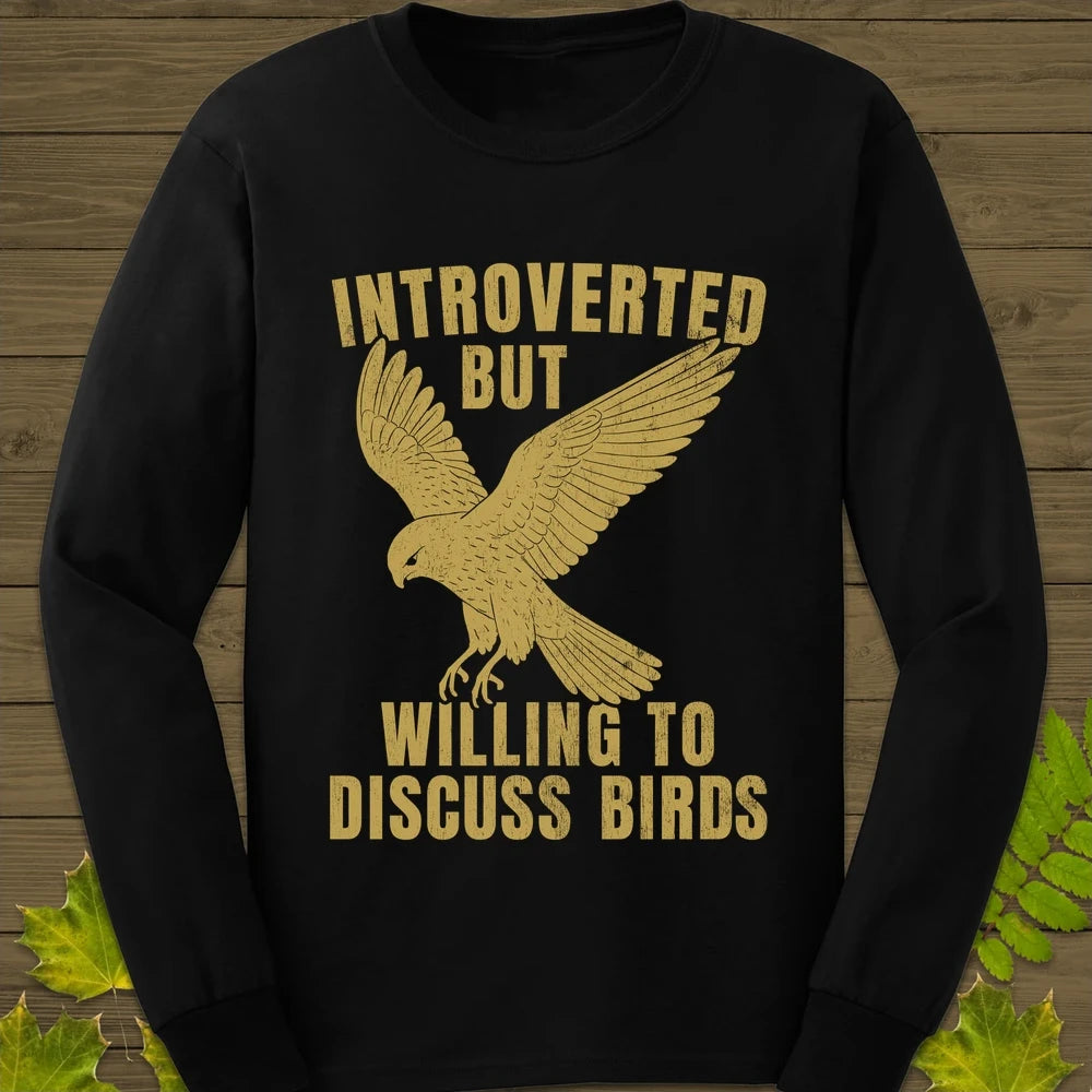 Willing To Discuss Birds Long Sleeve Black