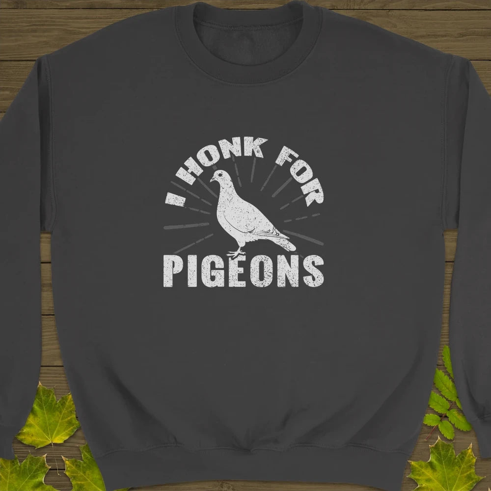 Honk For Pigeons Crewneck Sweatshirt Charcoal
