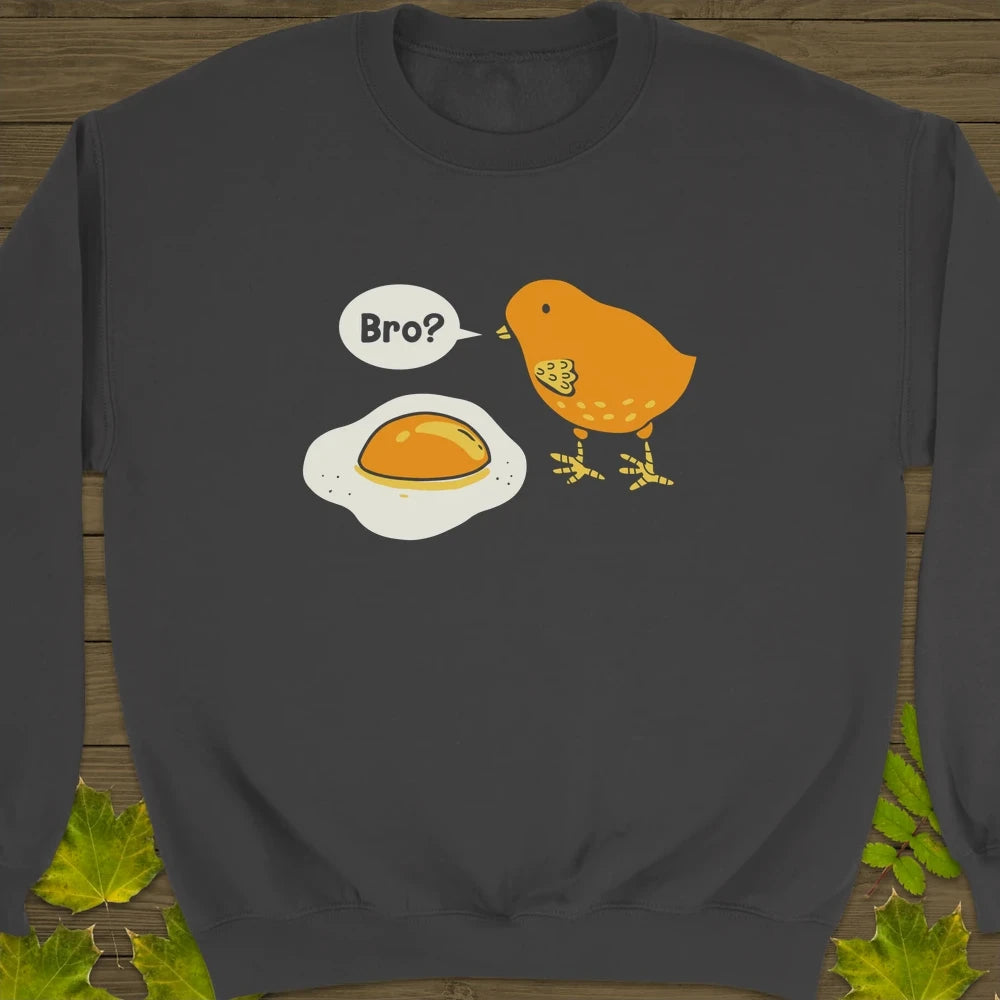 Bro? Chick and Egg Crewneck Sweatshirt Charcoal