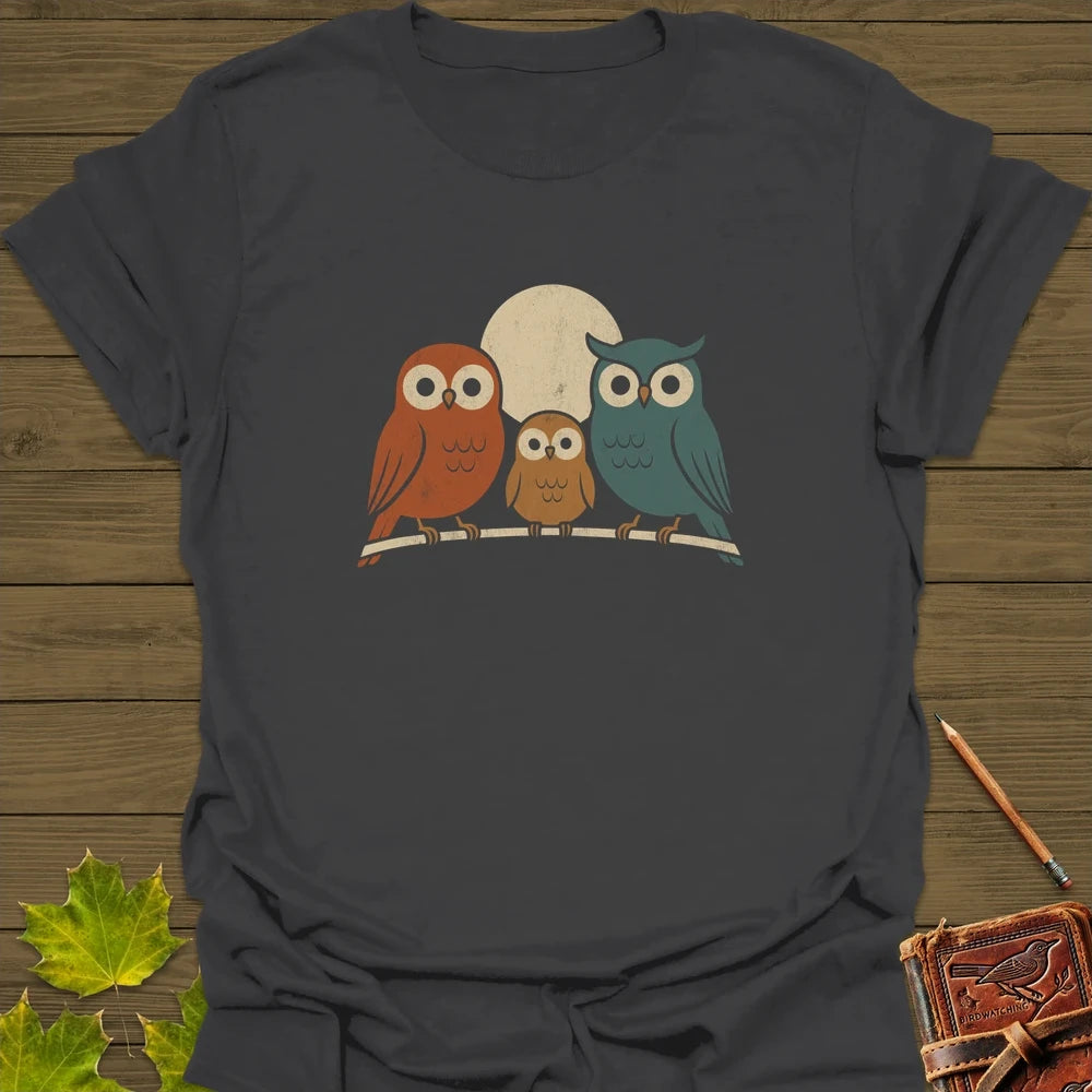 Moonlight Owls T-Shirt Charcoal