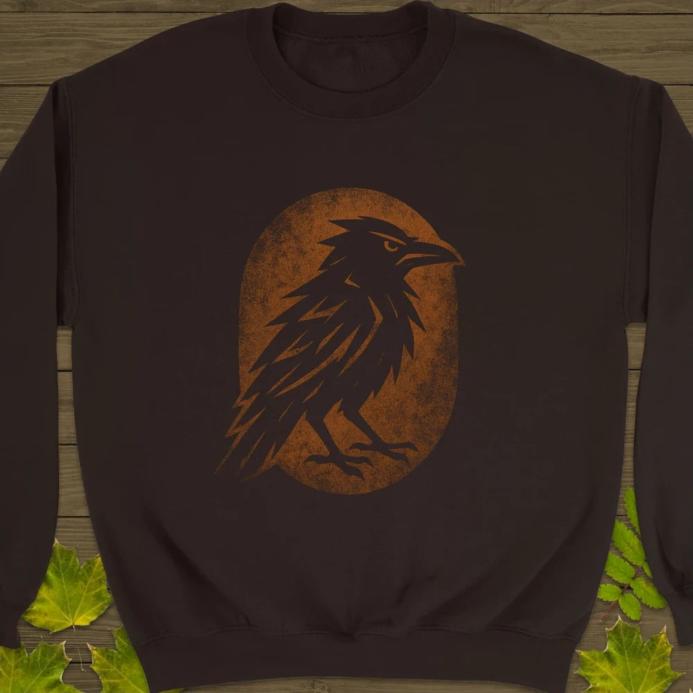 Raven Silhouette Crewneck Sweatshirt Dark Chocolate