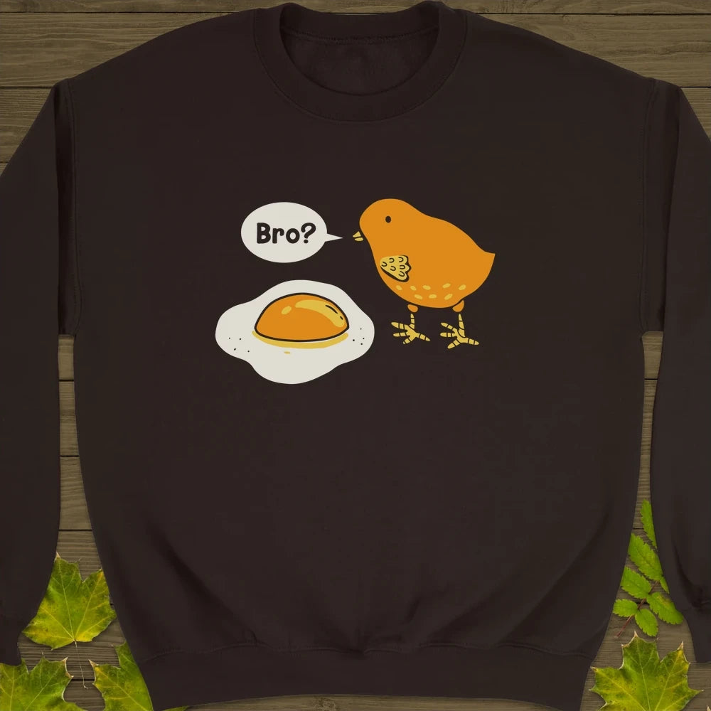 Bro? Chick and Egg Crewneck Sweatshirt Dark Chocolate