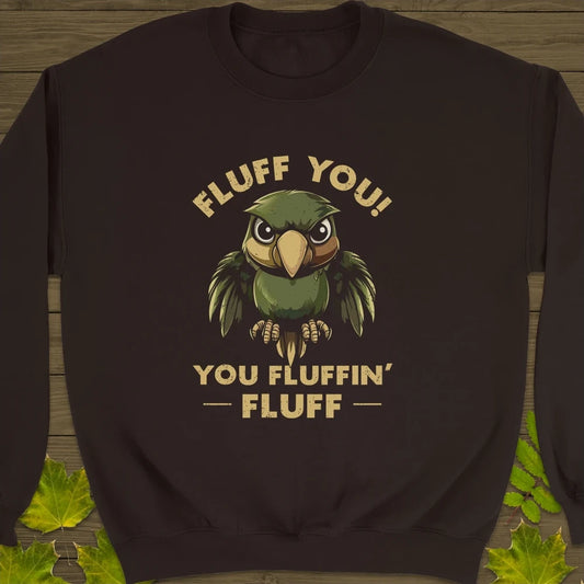 Fluff You Parrot Crewneck Sweatshirt Dark Chocolate