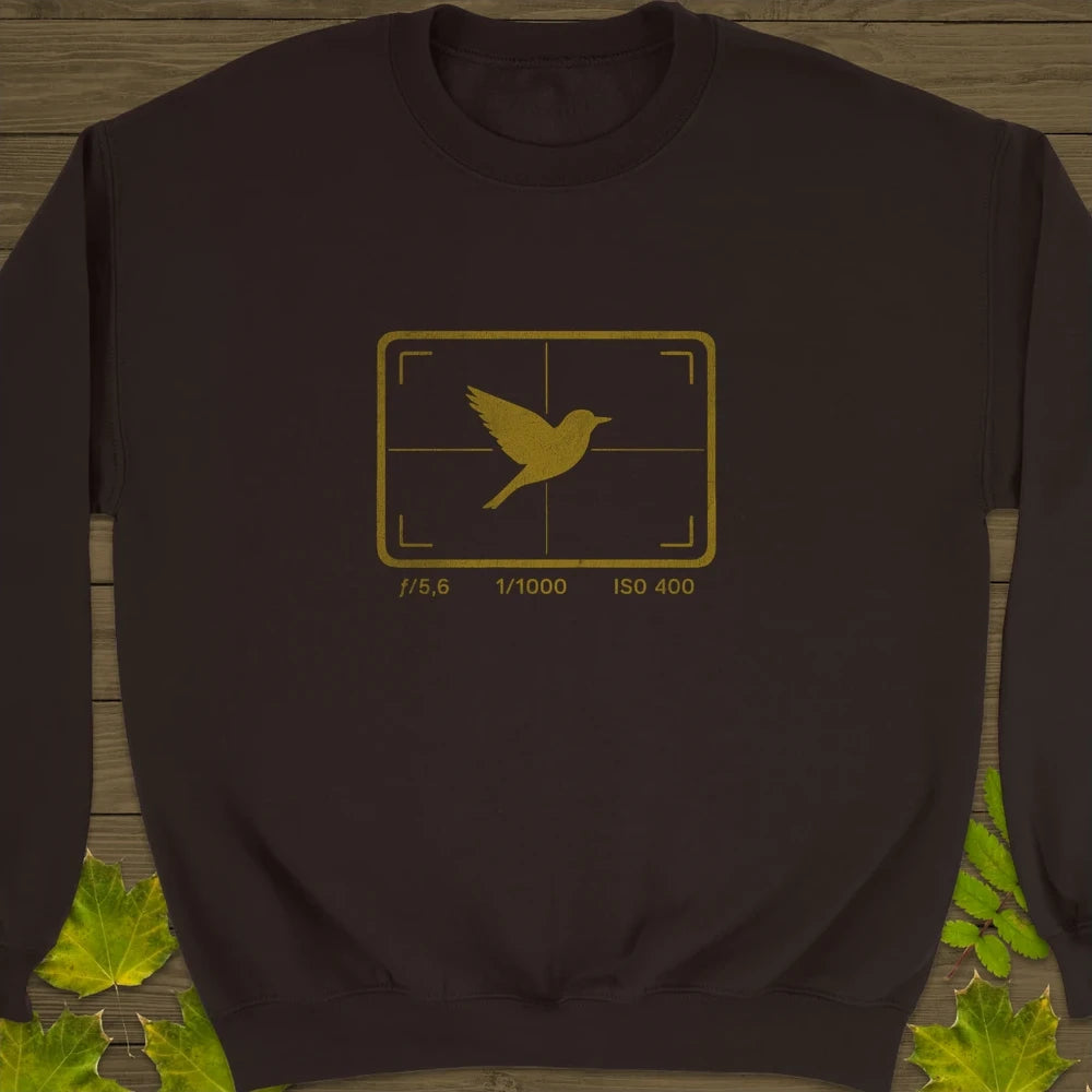 ISO 400 Bird Photography Crewneck Sweatshirt Dark Chocolate