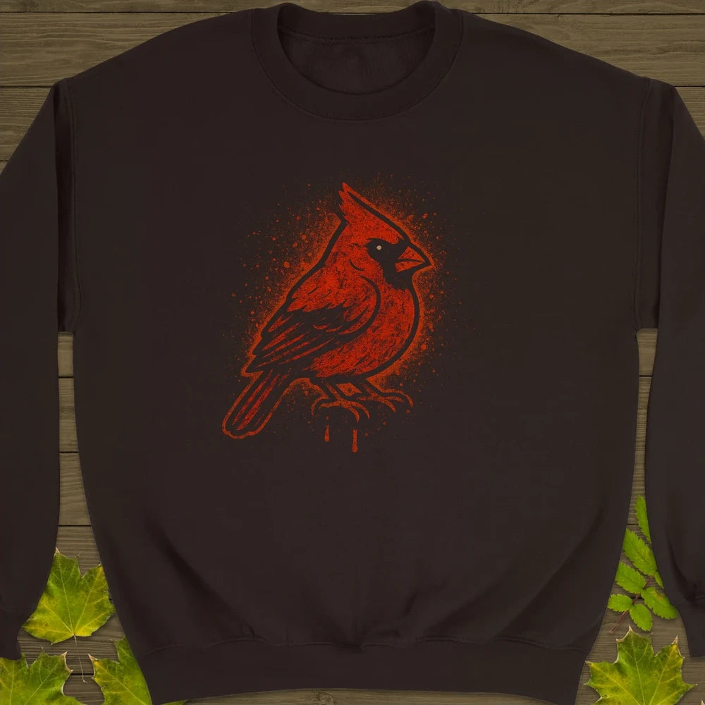 Northern Cardinal Art Crewneck Sweatshirt Dark Chocolate