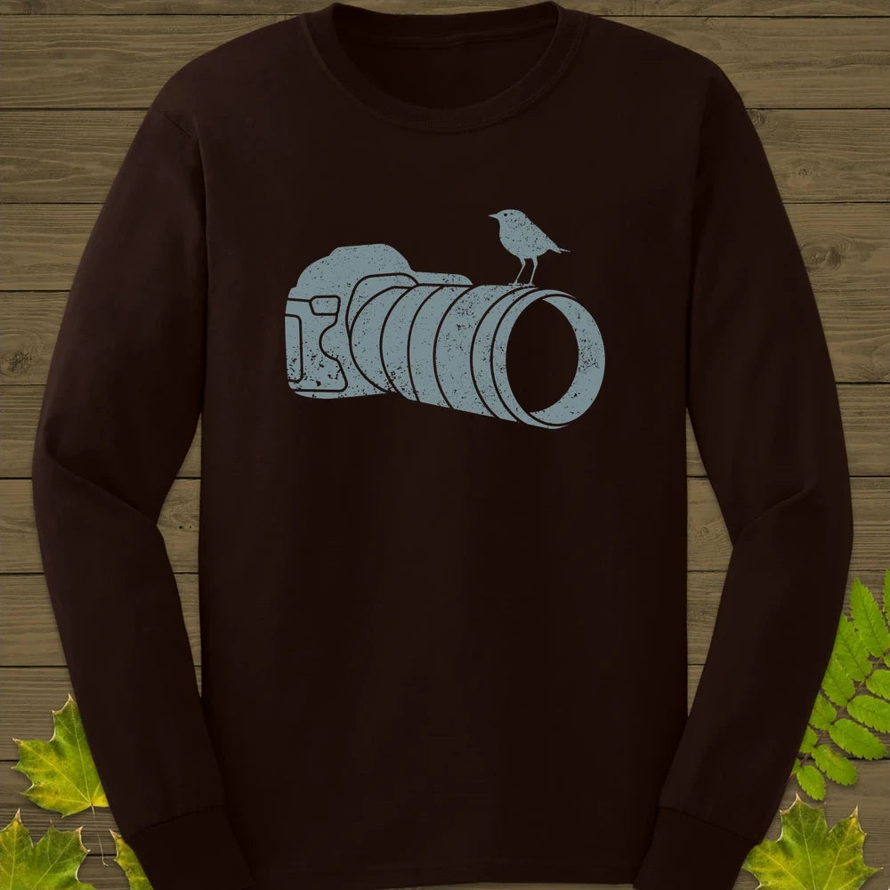 Retro Bird Photography Long Sleeve Dark Chocolate