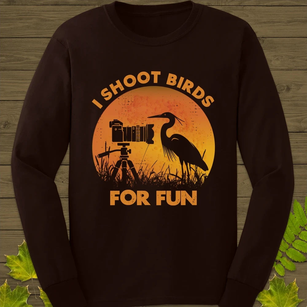 I Shoot Birds Long Sleeve Dark Chocolate