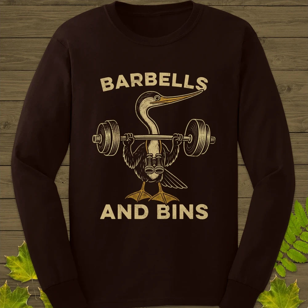 Barbells and Bins Long Sleeve Dark Chocolate