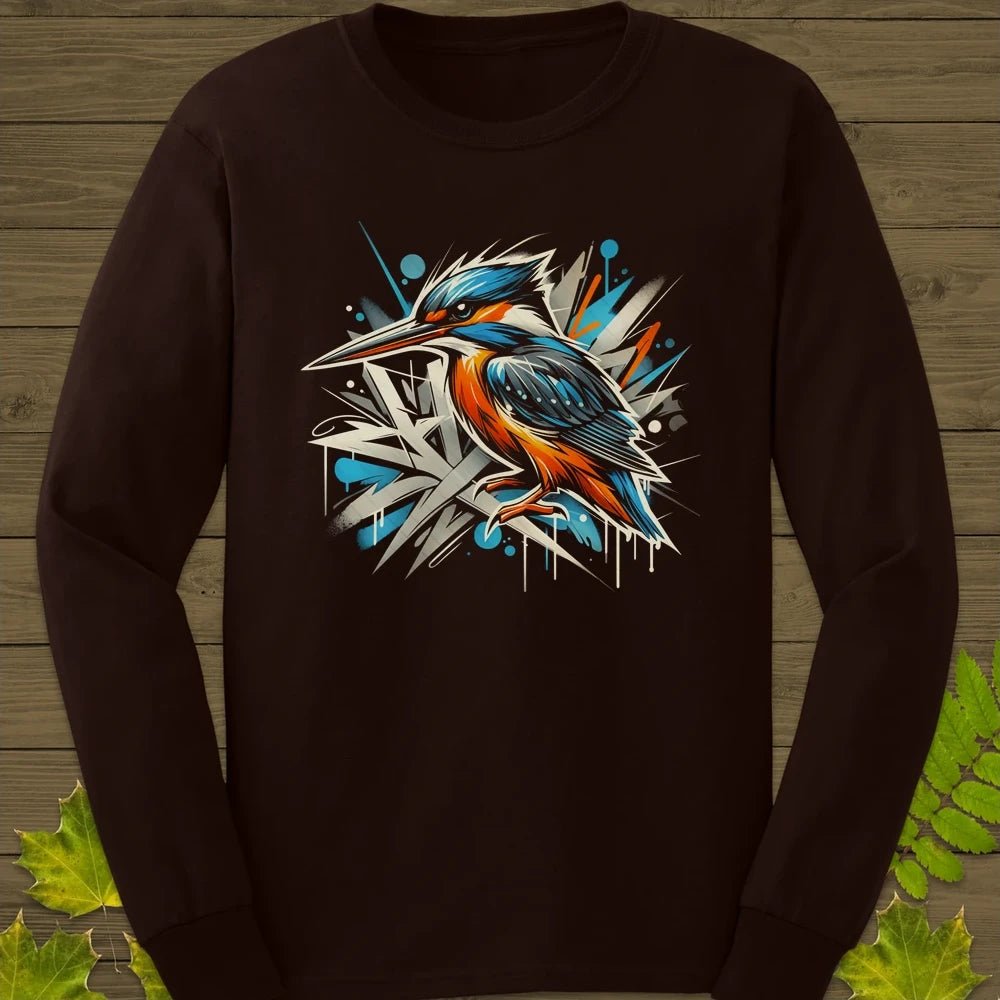 Urban Wildlife Kingfisher Long Sleeve Dark Chocolate