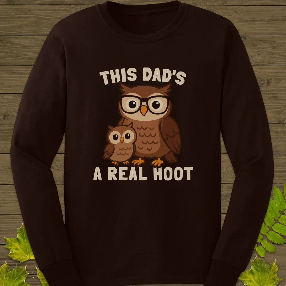 Dad's A Hoot Long Sleeve Dark Chocolate