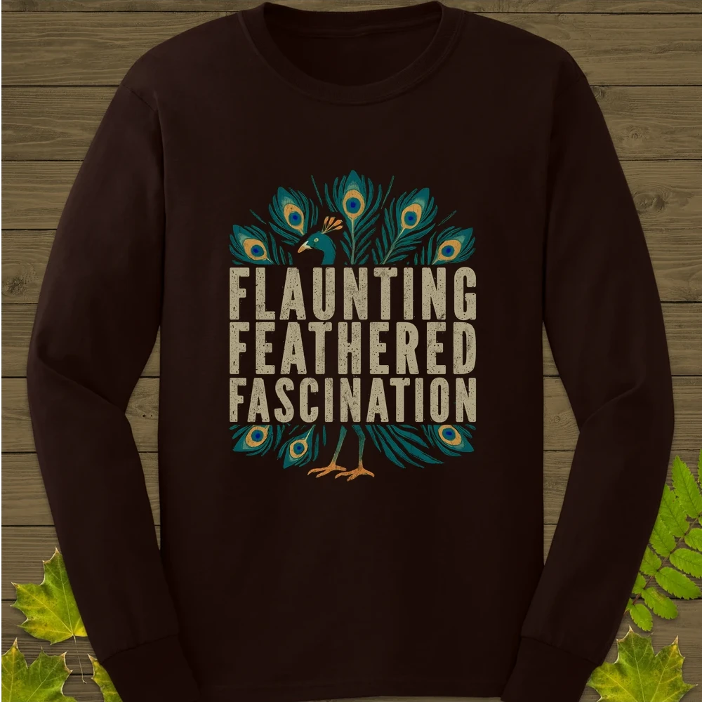 Feathered Fascination Long Sleeve Dark Chocolate