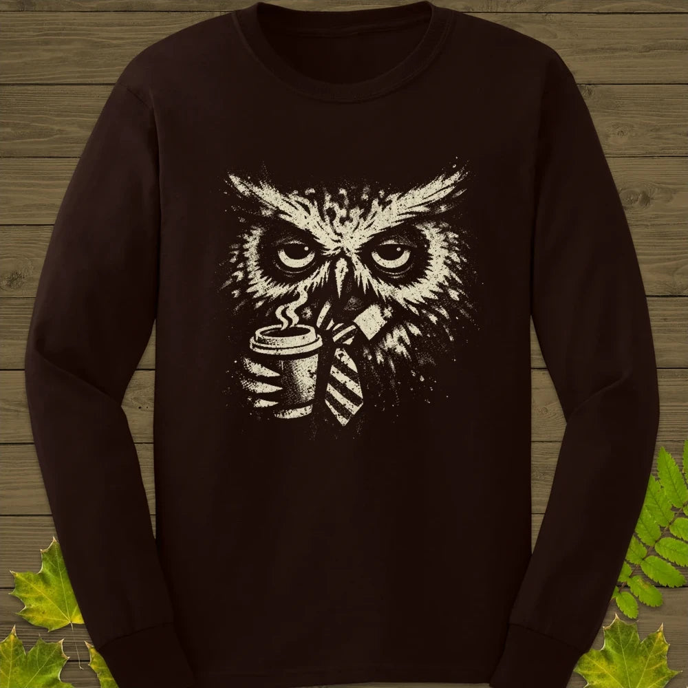Office Owl Long Sleeve Dark Chocolate