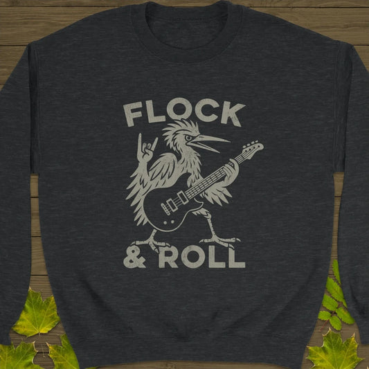 Flock & Roll Crewneck Sweatshirt Dark Heather