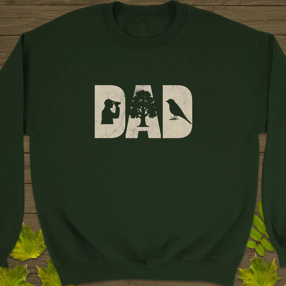 DAD Birder Crewneck Sweatshirt Forest Green