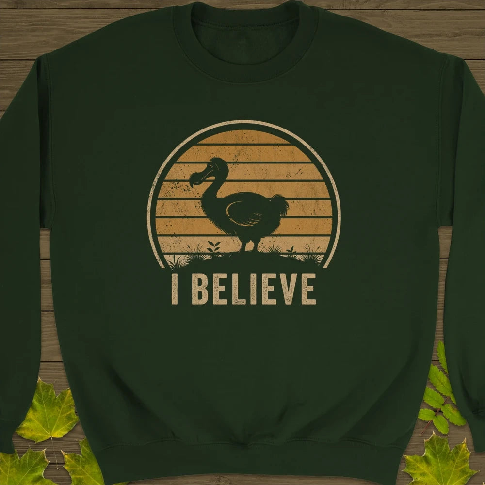 I Believe Dodo Crewneck Sweatshirt Forest Green