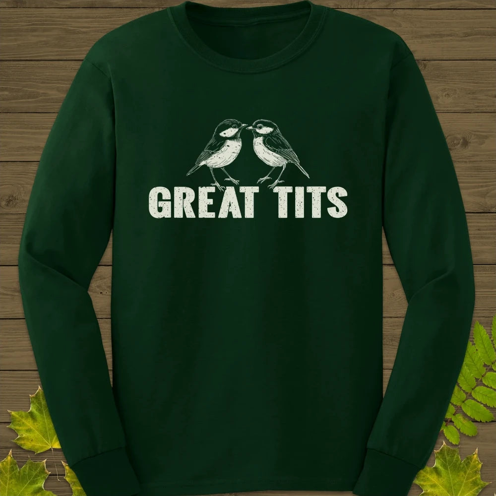 Great Tits Long Sleeve Forest Green