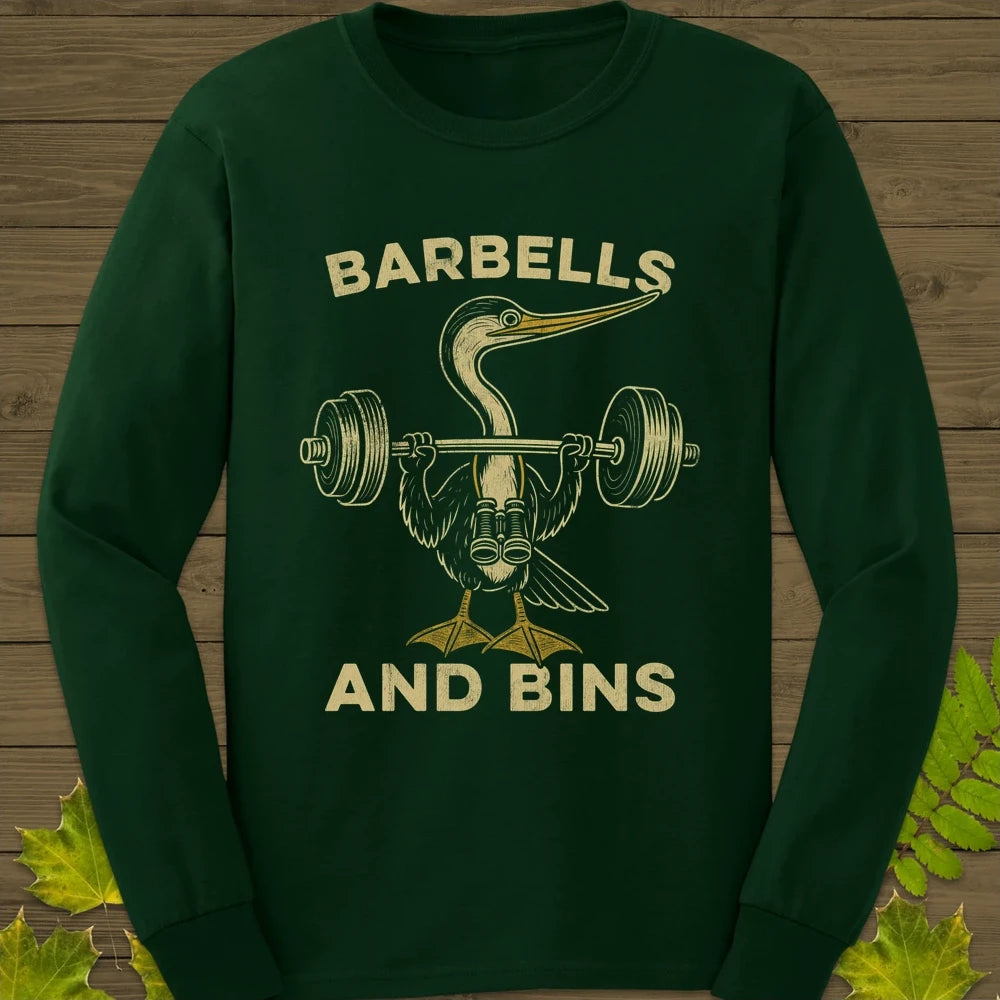 Barbells and Bins Long Sleeve Forest Green