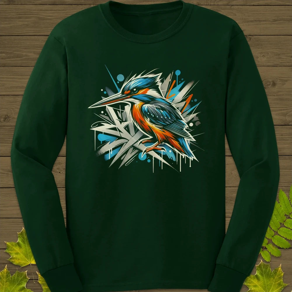 Urban Wildlife Kingfisher Long Sleeve Forest Green