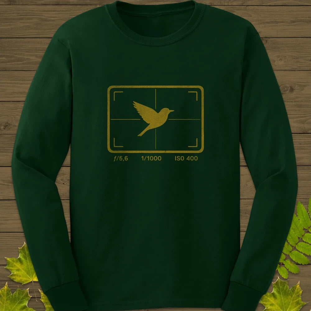 ISO 400 Bird Photography Long Sleeve Forest Green