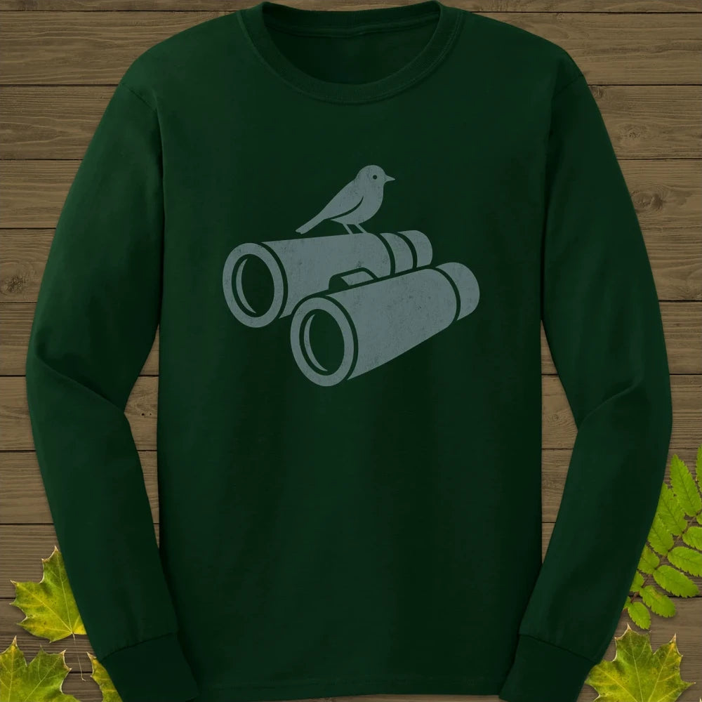 Bird on Bins Long Sleeve Forest Green