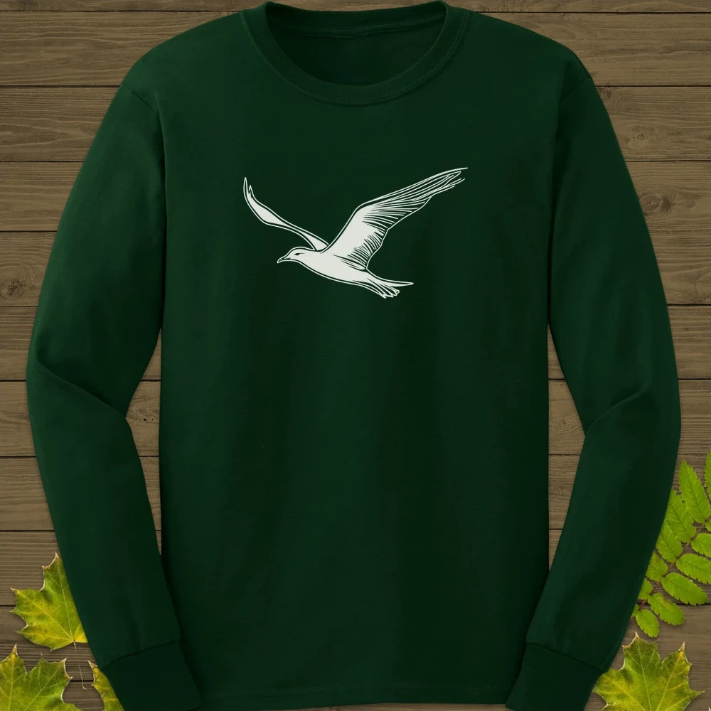 Open Skies Seagull Long Sleeve Forest Green