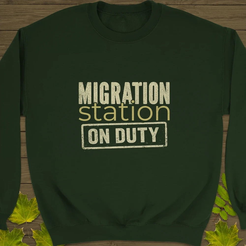 Migration Station Crewneck Sweatshirt Forest Green