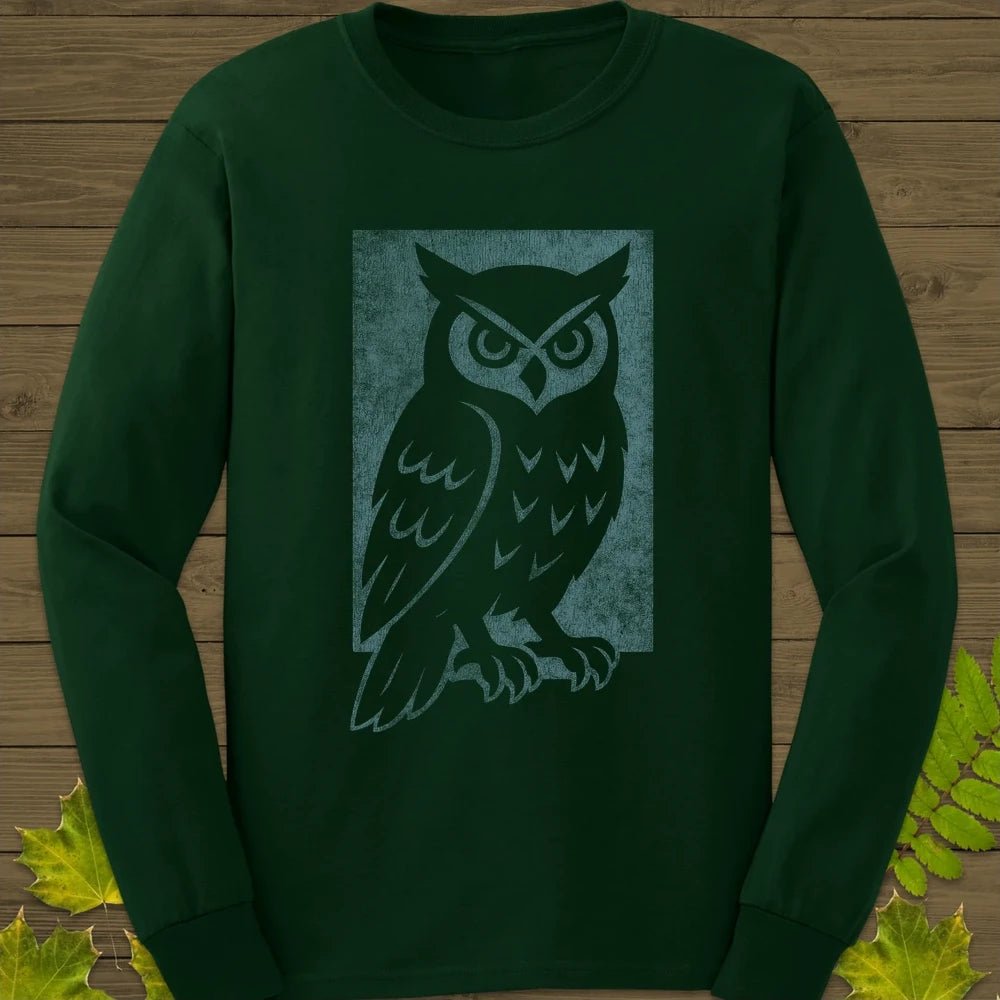 Shadow Owl Long Sleeve Forest Green