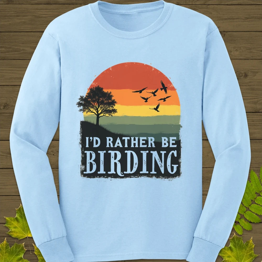 Rather Be Birding Long Sleeve Light Blue