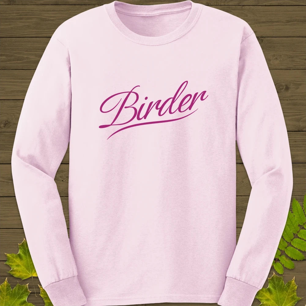Birder Script Long Sleeve Light Pink