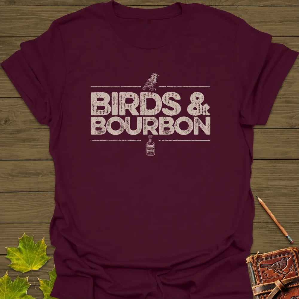 Birds & Bourbon T-Shirt Maroon