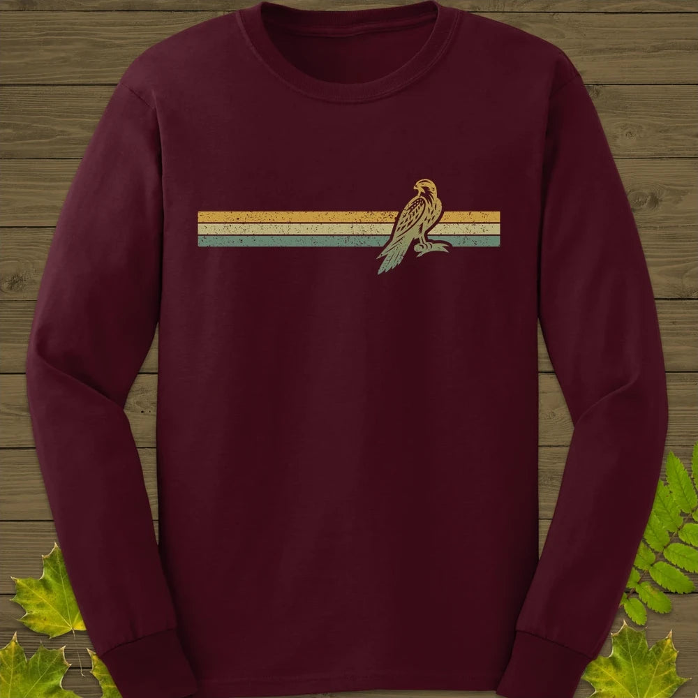Retro Stripe Falcon Long Sleeve Maroon