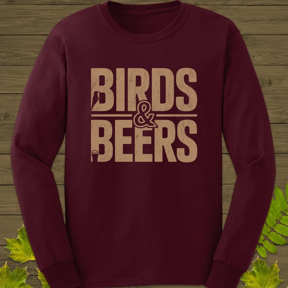 Birds & Beers Long Sleeve Maroon
