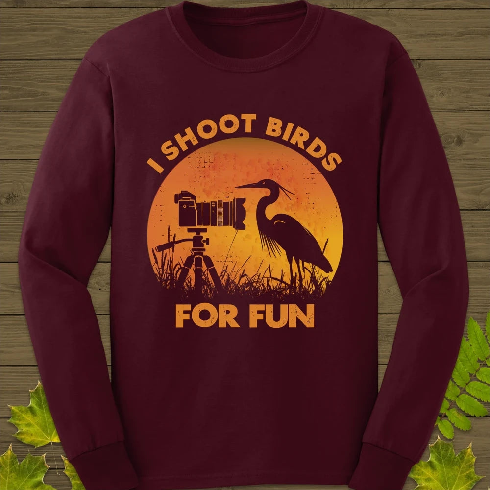 I Shoot Birds Long Sleeve Maroon