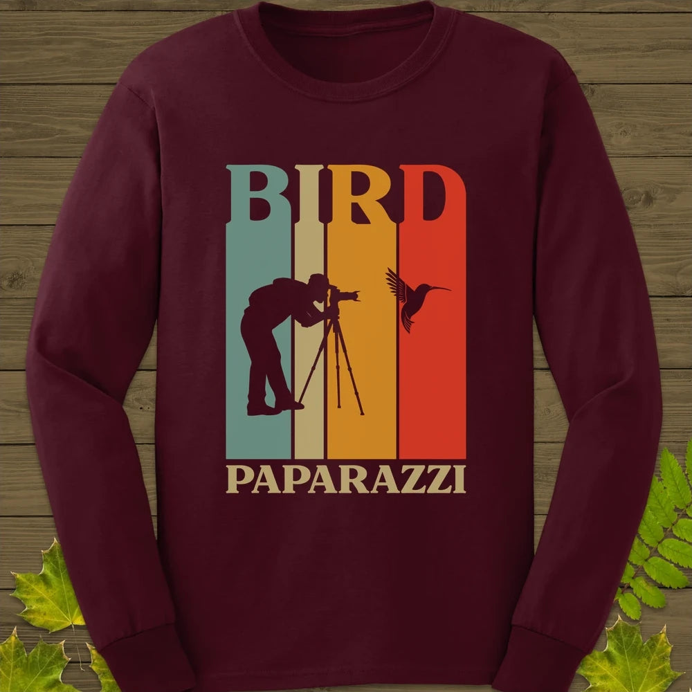 Bird Paparazzi Long Sleeve Maroon