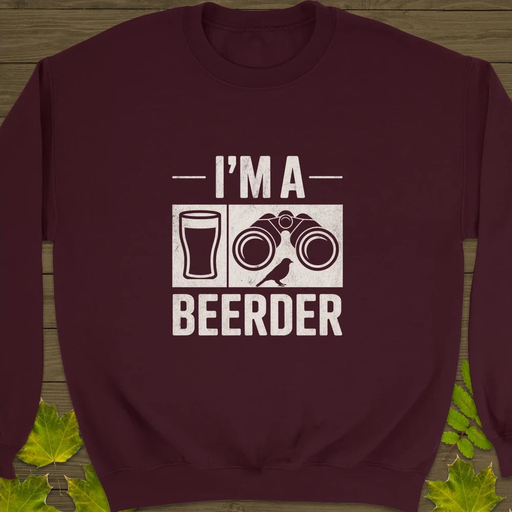 I'm A Beerder Crewneck Sweatshirt Maroon