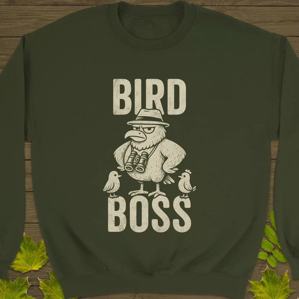 Bird Boss Crewneck Sweatshirt Military Green