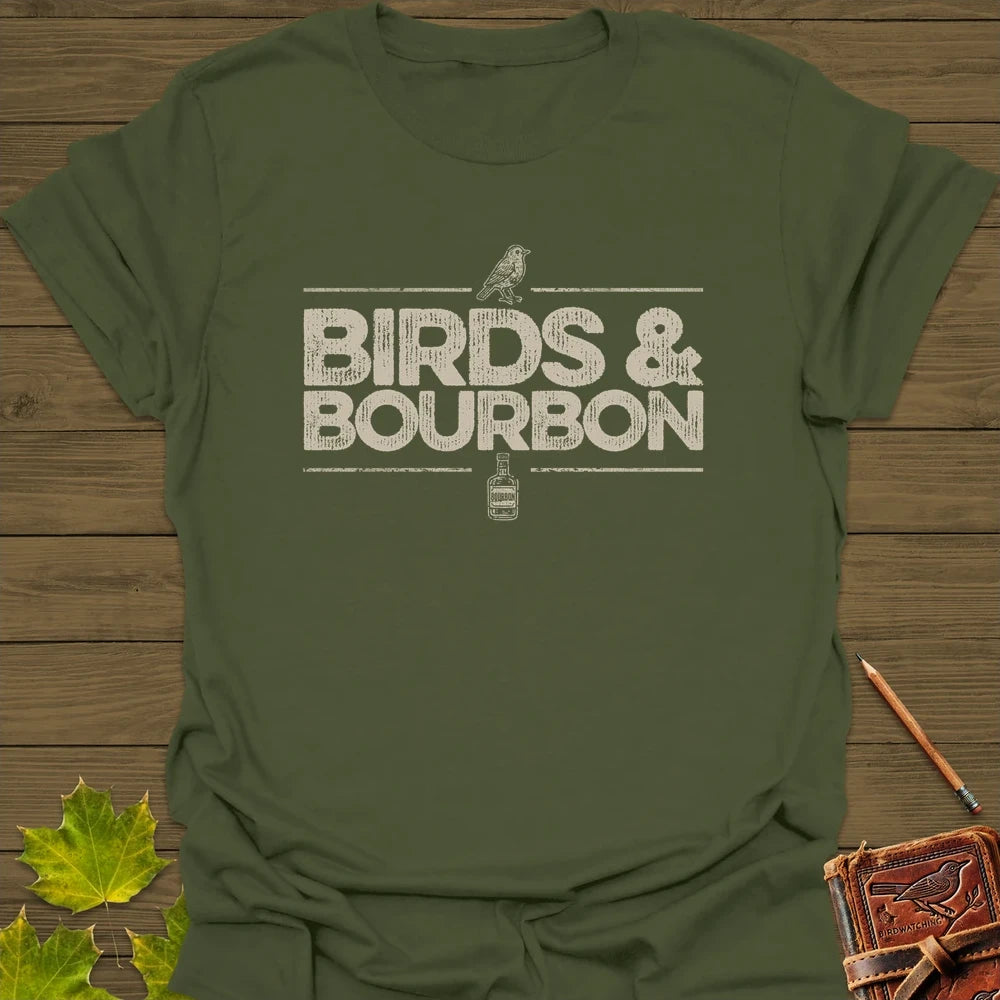 Birds & Bourbon T-Shirt Military Green