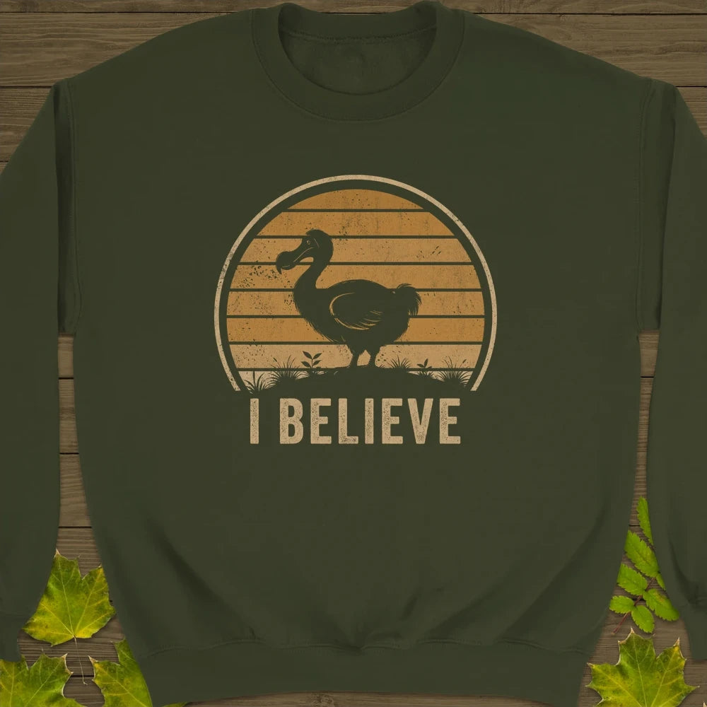 I Believe Dodo Crewneck Sweatshirt Military Green