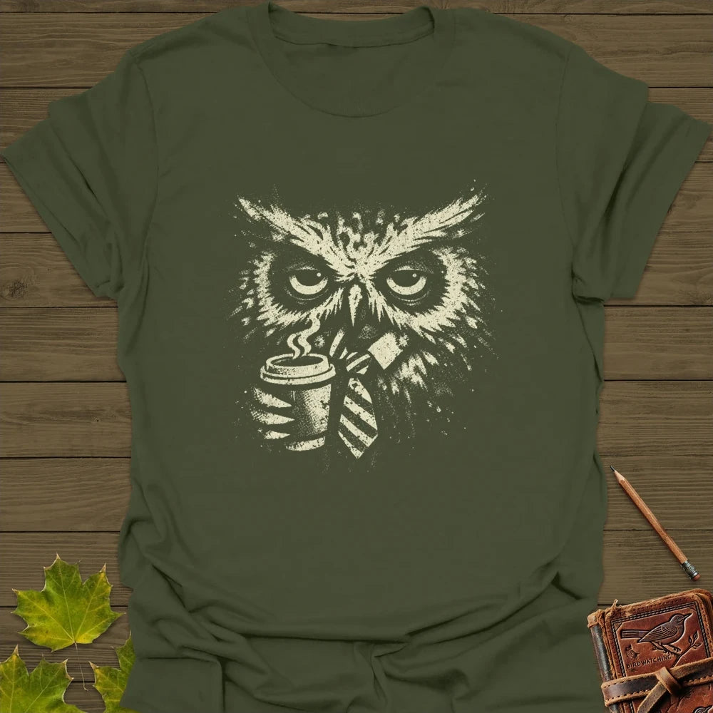 Office Owl T-Shirt Military Green