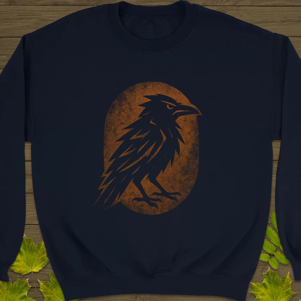 Raven Silhouette Crewneck Sweatshirt Navy
