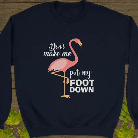 Put My Foot Down Flamingo Crewneck Sweatshirt Navy