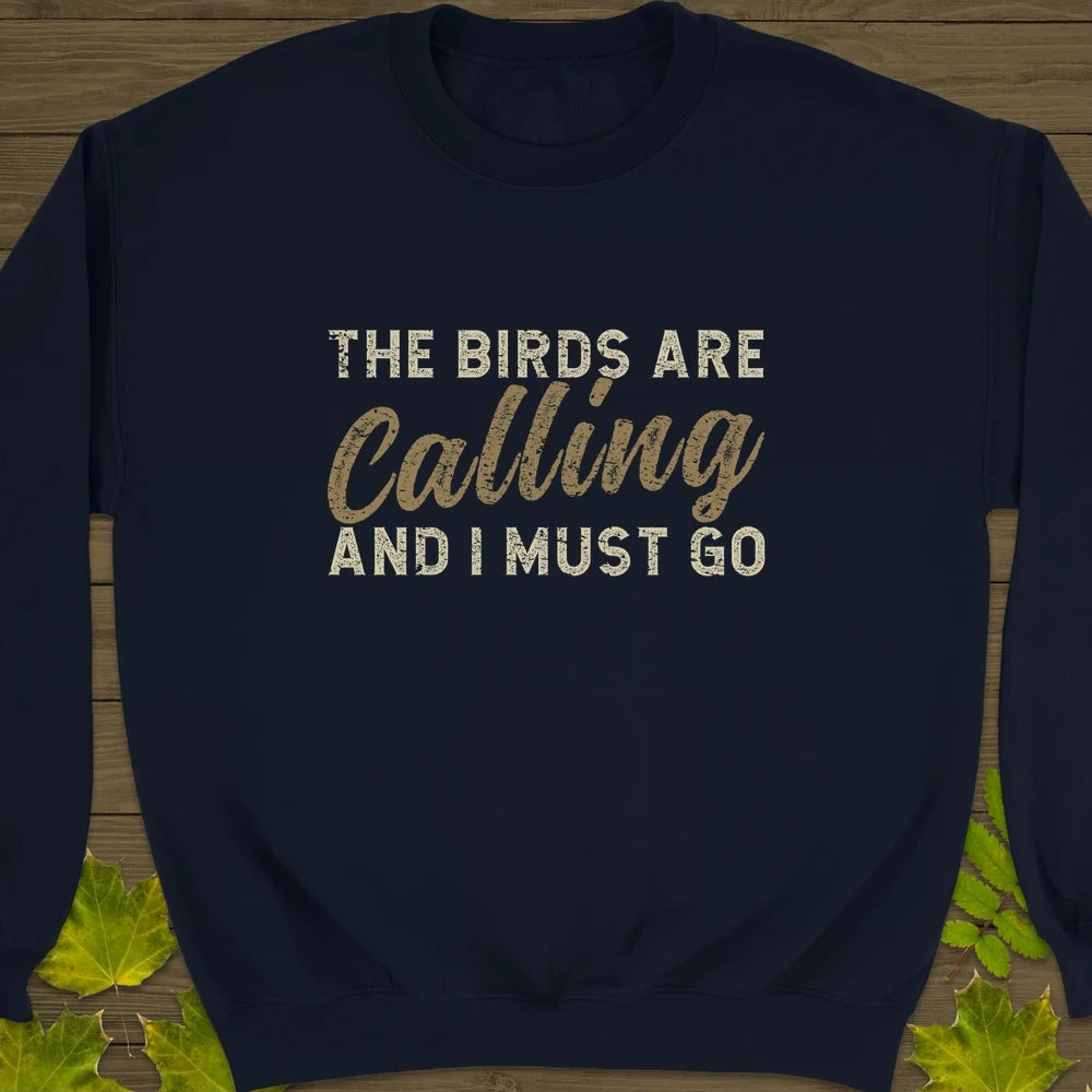 Birds Are Calling Crewneck Sweatshirt Navy