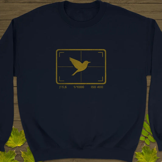 ISO 400 Bird Photography Crewneck Sweatshirt Navy